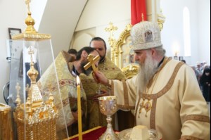 Великое освящение храма в честь святого благоверного князя Михаила Черниговского и боярина его Феодора г. Саратова