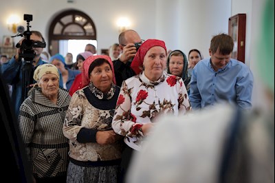 Божественная литургия в храме новомучеников и исповедников Саратовских г. Саратова
