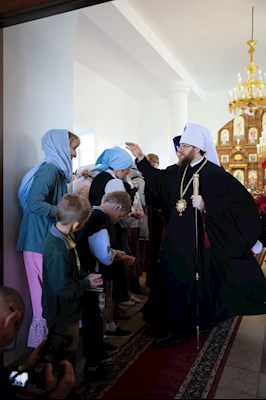 Божественная литургия в храме новомучеников и исповедников Саратовских г. Саратова