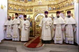 Божественная литургия в храме во имя святого великомученика Георгия Победоносца города Саратова