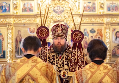 Божественная литургия в Свято-Троицком кафедральном соборе г. Саратова