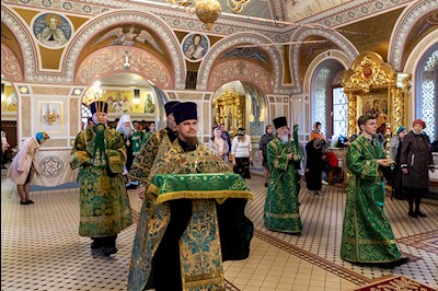 Всенощное бдение в Свято-Троицком кафедральном соборе г. Саратова