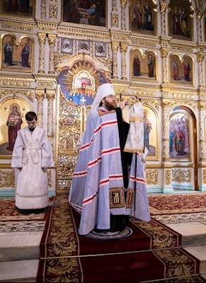 Митрополит Игнатий совершил Божественную литургию в Свято-Духовском соборе г. Саратова