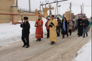 На Волге в селе Пристанное совершен чин Великого освящения воды