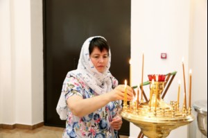 Божественная литургия в храме в честь Нерукотворного Образа Спасителя г. Саратова