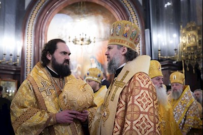 Митрополит Игнатий принял участие в Божественной литургии в день 14-й годовщины интронизации Патриарха Кирилла