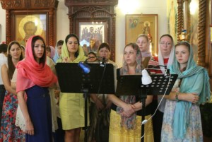 Божественная литургия в храме во имя святителя Тихона, епископа Воронежского, Задонского чудотворца г.Саратова