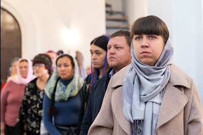 Божественная литургия в храме преподобного Сергия Радонежского г. Саратова