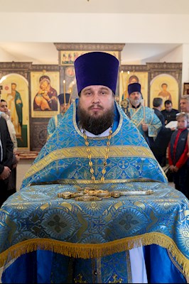 Божественная литургия в храме в честь Владимирской иконы Божией Матери с. Багаевка