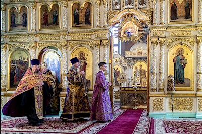 Всенощное бдение в храме в честь Сошествия Святого Духа г. Саратова