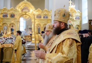 Митрополит Лонгин сослужил Святейшему Патриарху Кириллу во время малого освящения Вознесенского собора Вознесенского женского монастыря Тамбова и всенощного бдения