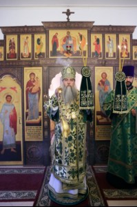 Божественная литургия в храме во имя преподобного Сергия Радонежского поселок Юбилейный г.Саратова
