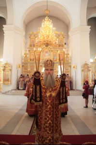Божественная литургия в Свято-Троицком кафедральном соборе города Вольска