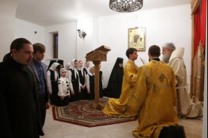 Божественная литургия и Великое освящение в Свято-Алексиевском женском монастыре г. Саратова