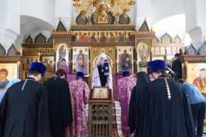 Литургия Преждеосвященных Даров в храме в честь иконы Божией Матери «Утоли моя печали» г. Саратова