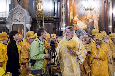 Митрополит Игнатий принял участие в Божественной литургии в день 14-й годовщины интронизации Патриарха Кирилла