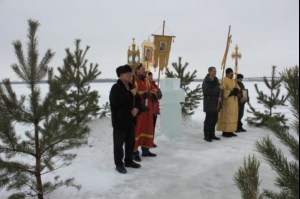 На Волге в селе Пристанное совершен чин Великого освящения воды