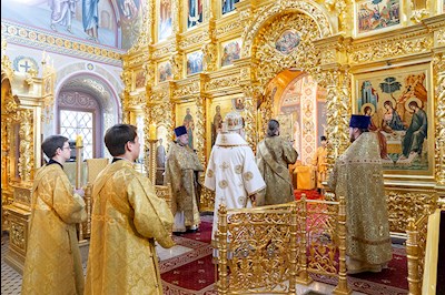 Божественная литургия в Свято-Троицком кафедральном соборе г. Саратова