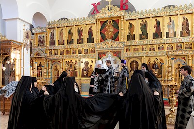 Литургия Преждеосвященных Даров и монашеский постриг в Свято-Алексиевском женском монастыре г. Саратова