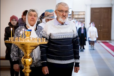 Митрополит Игнатий совершил всенощное бдение с чином воздвижения Креста в кафедральном соборе Живоначальной Троицы г. Вольска