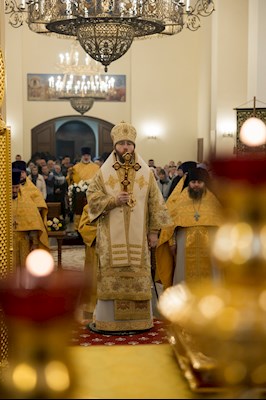 Митрополит Игнатий совершил Божественную литургию в соборном храме святителя Спиридона Тримифунтского г. Саратова