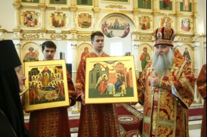 Чин Великого освящения и Божественная литургия в храме в честь Владимирской иконы Божией Матери Владимирского женского монастыря г. Вольска
