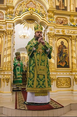 Архиереи Саратовской митрополии совершили Божественную литургию в соборном храме святого благоверного князя Александра Невского г. Ртищево
