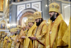 Божественная литургия в Храме Христа Спасителя г. Москвы в годовщину интронизации Патриарха Кирилла