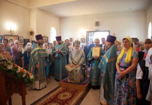 Божественная литургия в храме в честь Владимирской иконы Божией Матери с. Багаевка Саратовского района