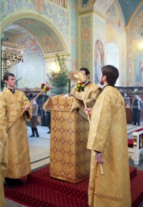 Божественная литургия в храме в честь Покрова Пресвятой Богородицы города Саратова