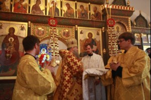 Божественная литургия в храме в честь иконы Божией Матери «Утоли моя печали»