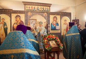 Божественная литургия в храме в честь Владимирской иконы Божией Матери с. Багаевка Саратовского района