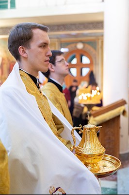 Божественная литургия в храме Всех святых, в земле Русской просиявших, г. Саратова