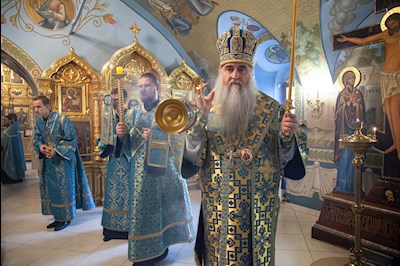 Утреня с чтением акафиста в Свято-Троицком кафедральном соборе г. Саратова