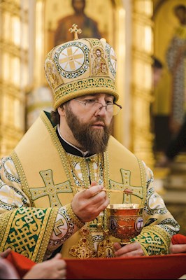 Архиереи Саратовской митрополии совершили Божественную литургию в соборном храме святого благоверного князя Александра Невского г. Ртищево