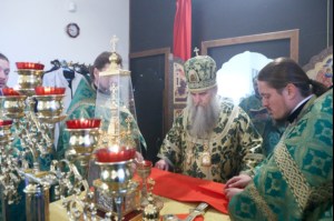 Божественная литургия в храме во имя преподобного Сергия Радонежского поселок Юбилейный г.Саратова