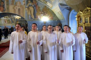 Крещальная литургия в Свято-Троицком кафедральном соборе г. Саратова