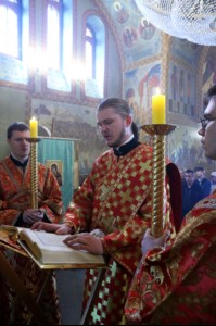Божественная литургия в храме во имя святого благоверного великого князя Димитрия Донского села Столыпино Балтайского района