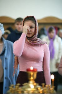 Божественная литургия в храме в честь Рождества Христова г.Саратова