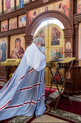 Божественная литургия в храме в честь Нерукотворного Образа Спасителя г .Саратова