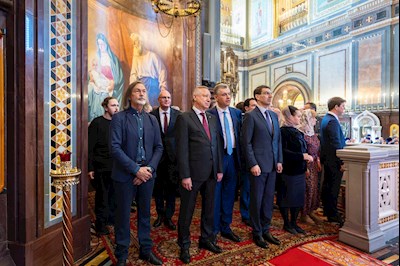 Митрополит Игнатий принял участие в Божественной литургии в Храме Христа Спасителя