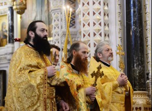 Божественная литургия в Храме Христа Спасителя г. Москвы в годовщину интронизации Патриарха Кирилла
