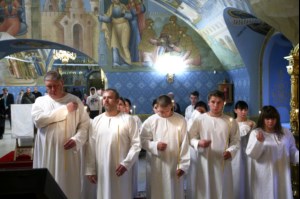 Крещальная литургия в Свято-Троицком кафедральном соборе г.Саратова