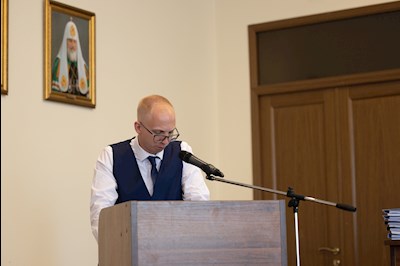 Митрополит Игнатий принял участие в защите выпускных квалификационных работ магистров в СПДС