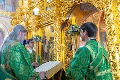 Божественная литургия в Свято-Троицком кафедральном соборе г. Саратова
