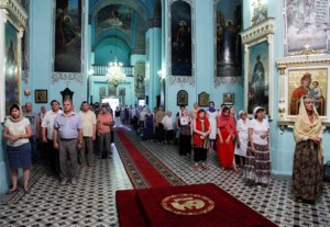 Всенощное бдение в храме в честь Сошествия Святого Духа г.Саратова