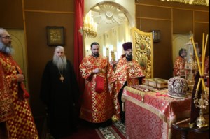 Всенощное бдение на Архиерейском подворье — храме во имя преподобного Серафима Саровского г.Саратова