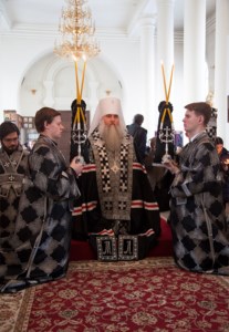 Великое повечерие с чтением канона преподобного Андрея Критского в Свято-Троицком кафедральном соборе г. Вольска