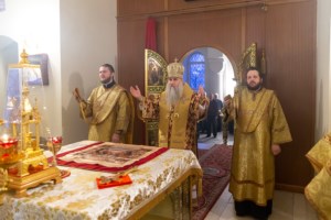 Божественная литургия на Архиерейском подворье — храме в честь иконы Божией Матери «Утоли моя печали» г.Саратова