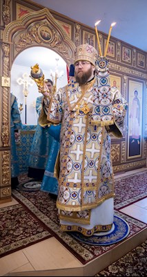 Митрополит Игнатий совершил Божественную литургию в храме в честь иконы Божией Матери «Скоропослушница» г. Шиханы Вольского района
